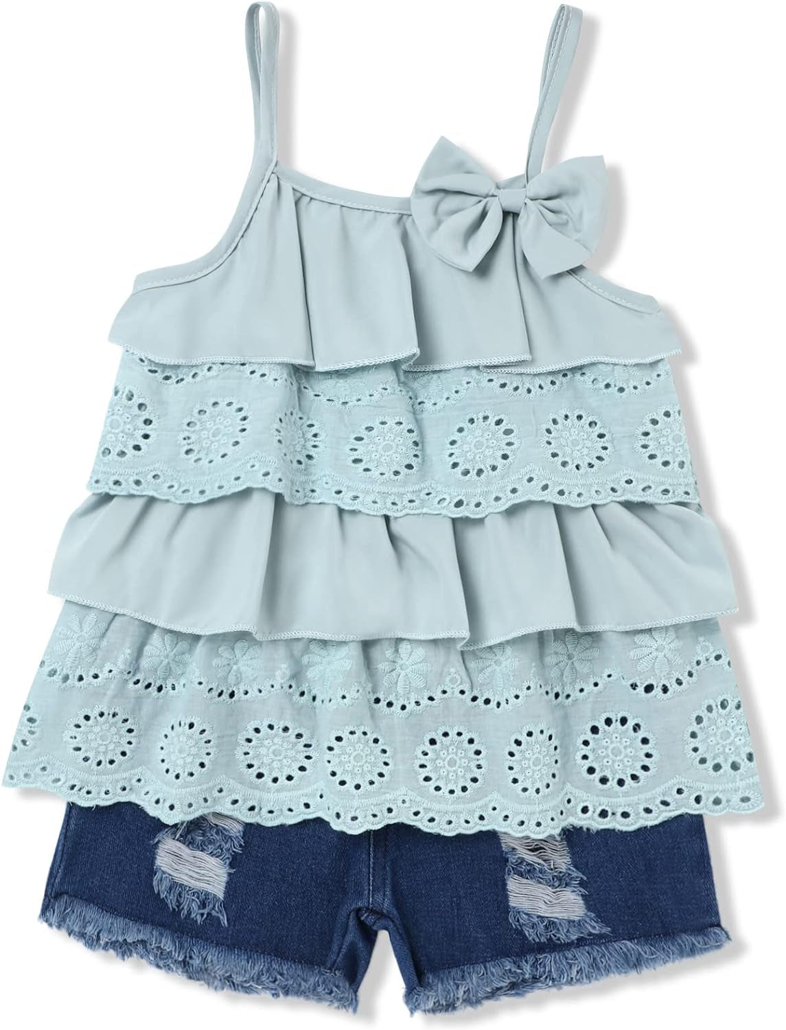 Toddler Baby Girls Summer Clothes Outfits Ruffle Camisole Spot Dot Tops and Casual Shorts Newborn Girl Clothing