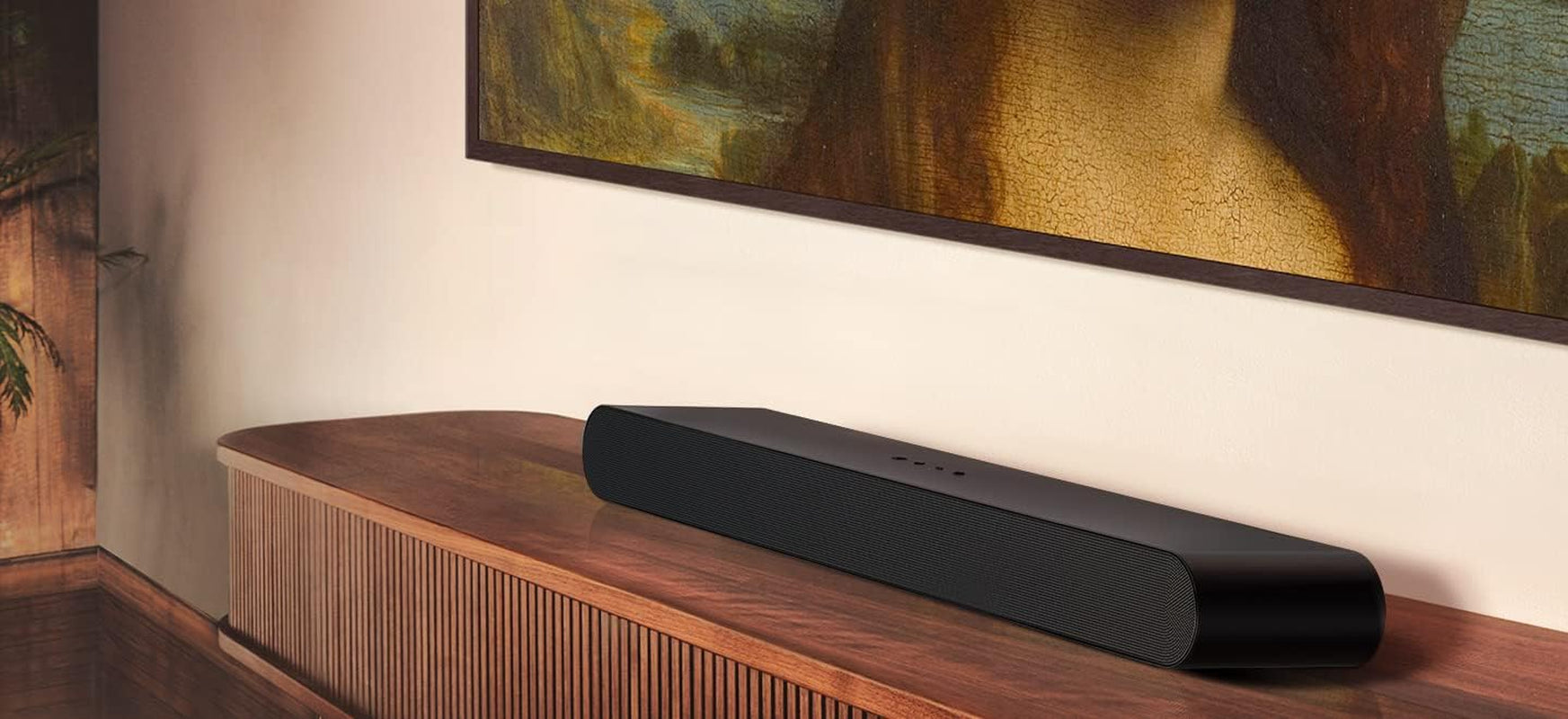 HW-S50B/ZA 3.0Ch All-In-One Soundbar W/Dolby 5.1, DTS Virtual:X, Q Symphony, Built in Center Speaker, Adaptive Sound Lite, Bluetooth Multi Connection, 2022 Black