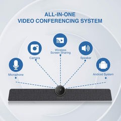 &Maxhub 4K Video Conference Camera,All-In-One Conference Room Camera System,Smart Video and Audio Conferencing System,Auto-Framing Wireless Screen-Sharing,120° FOV for Small Meeting Rooms