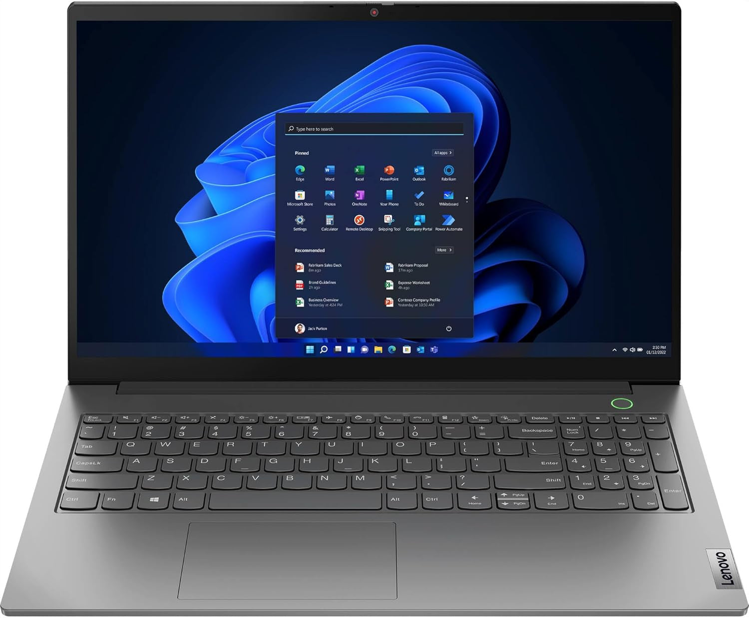 Lenovo Thinkbook 15 Business Laptop (15.6" FHD Anti-Glare, 16GB RAM, 512GB SSD, AMD Ryzen 7 5825U (> I7-1165G7)), FHD Webcam W/ Shutter, Military Grade, Fingerprint, Ethernet, Win 11 Pro, Grey, 2024