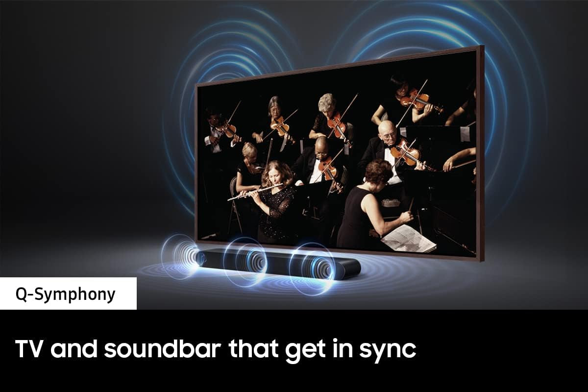 HW-S50B/ZA 3.0Ch All-In-One Soundbar W/Dolby 5.1, DTS Virtual:X, Q Symphony, Built in Center Speaker, Adaptive Sound Lite, Bluetooth Multi Connection, 2022 Black