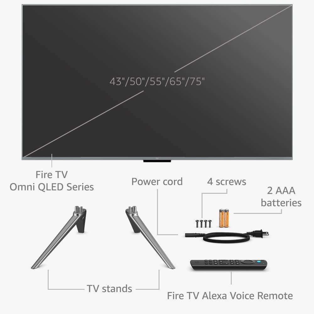 Fire TV 55" Omni QLED Series 4K UHD Smart TV, Dolby Vision IQ, Fire TV Ambient Experience, Local Dimming, Hands-Free with Alexa