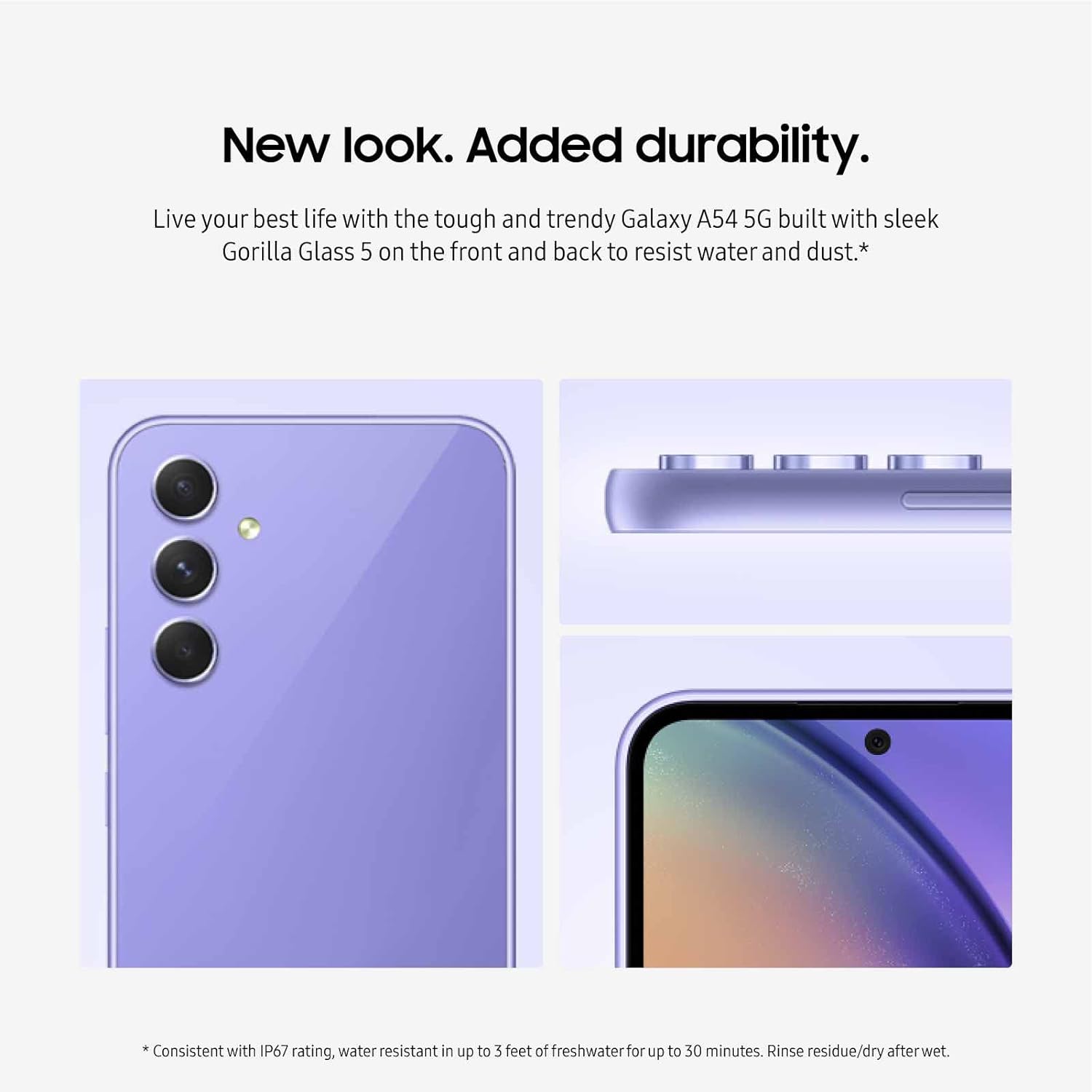 Galaxy A54 5G a Series Cell Phone, Factory Unlocked Android Smartphone, 128GB W/ 6.4” Fluid Display Screen, Hi Res Camera, Long Battery Life, Refined Design, US Version, 2023, Awesome Violet