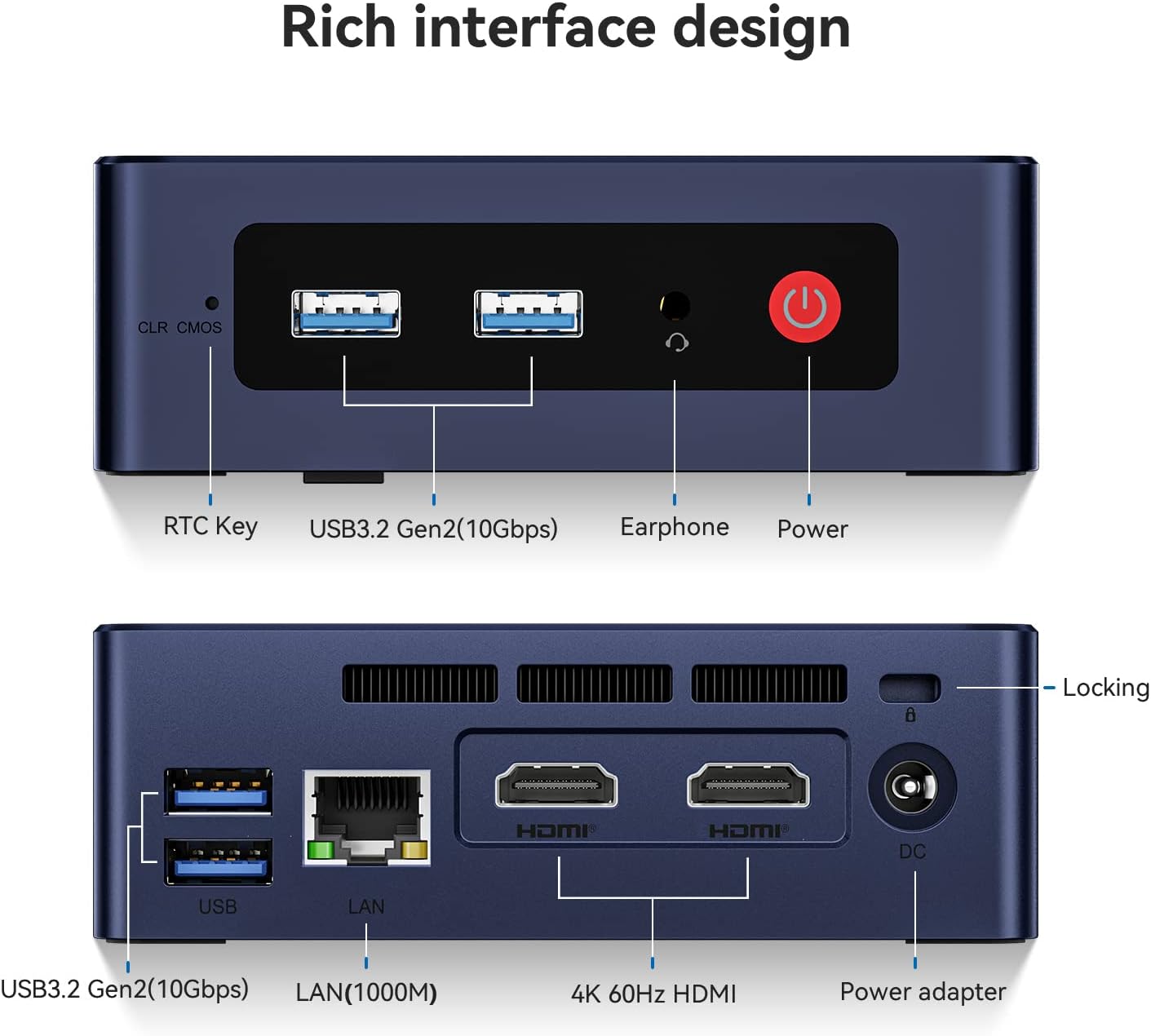 Mini S12 Mini PC, 12Th Intel Alder Lake- N95 (4C/4T, up to 3.4Ghz), 8GB DDR4 256GB M.2 SSD, Mini Desktop Computer Support 4K@60Hz Dual Display/Bt 4.2/Wifi 5/USB 3.2/Gigabit Ethernet