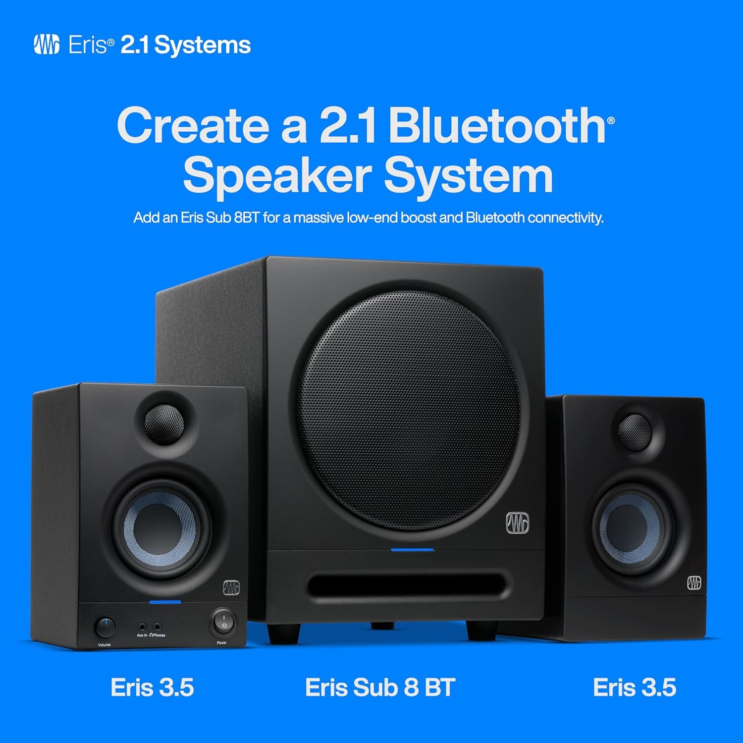 Eris 3.5 Studio Monitors, Pair — Powered, Active Monitor Speakers for near Field Music Production, Desktop Computer, Hi-Fi Audio