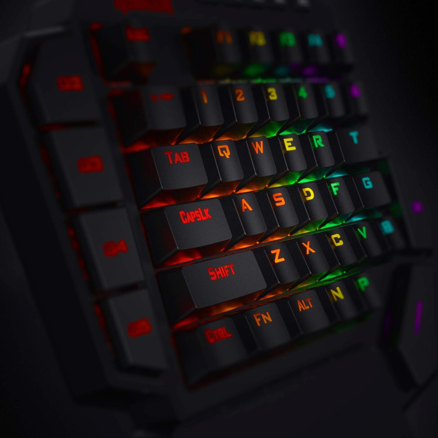 K585 DITI One-Handed RGB Mechanical Gaming Keyboard, 42 Keys Type-C Professional Gaming Keypad W/Upgraded Hot-Swappable Socket, 7 Onboard Macro Keys & Detachable Wrist Rest