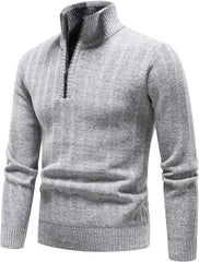 Quarter Zip Sweater Men'S Pullover Sweaters Knit Long Sleeve Sweater Men