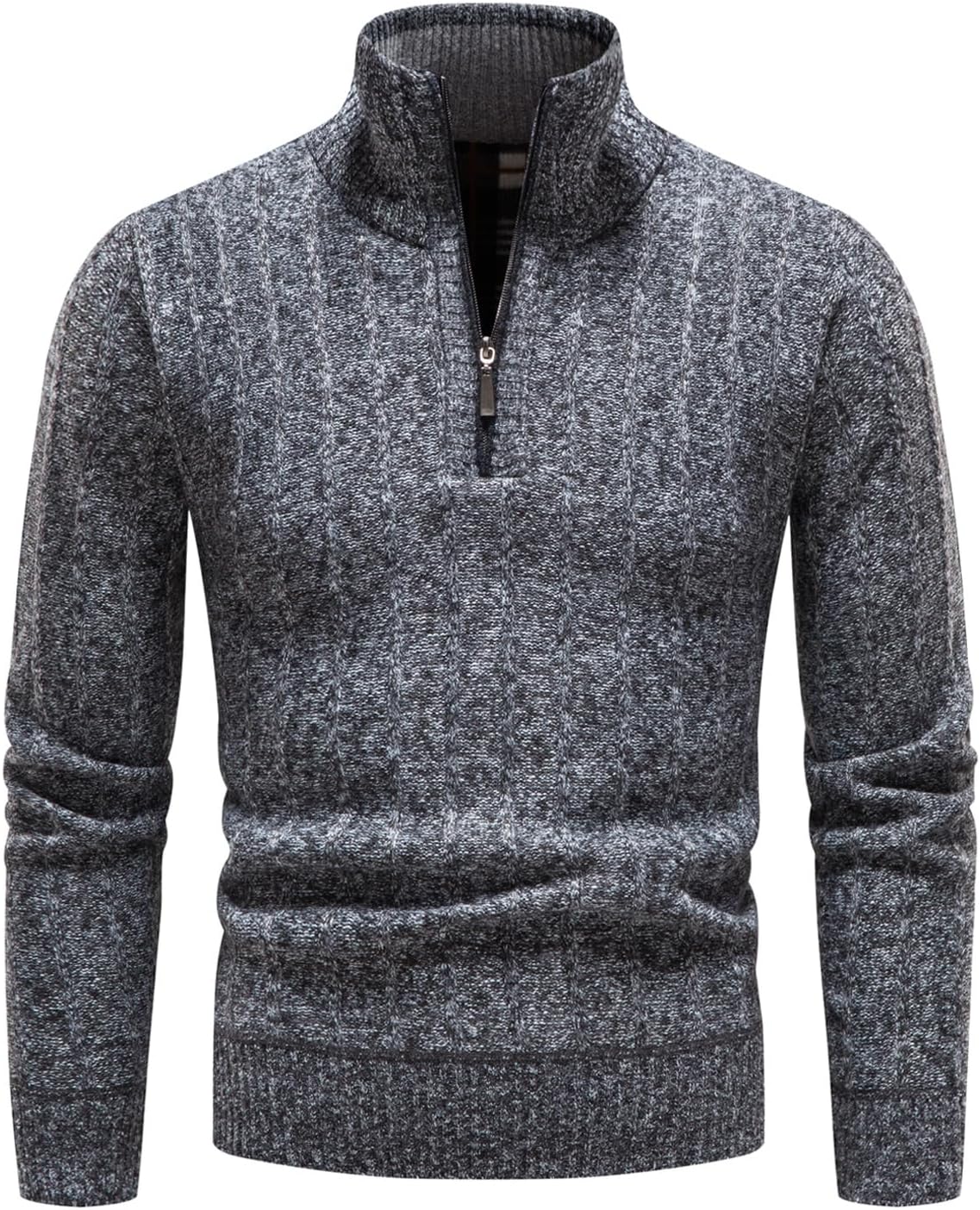 Quarter Zip Sweater Men'S Pullover Sweaters Knit Long Sleeve Sweater Men