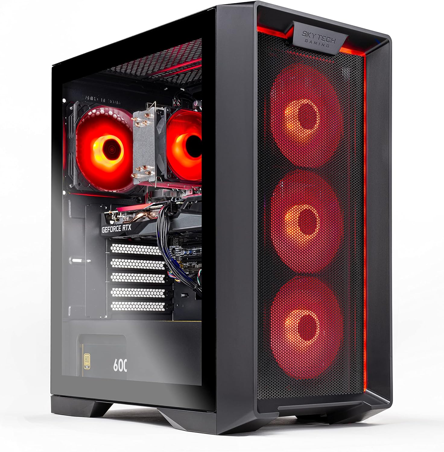 Nebula Gaming PC Desktop – AMD Ryzen 5 5600X 3.7 Ghz, NVIDIA RTX 4070, 1TB NVME SSD, 16GB DDR4 RAM 3200, 600W Gold PSU, 11AC Wi-Fi, Windows 11 Home 64-Bit,Black