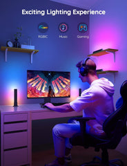 Smart LED Light Bars, Work with Alexa and Google Assistant, RGBICWW Wifi TV Backlights with Scene and Music Modes for Gaming, Pictures, PC, Room Decoration