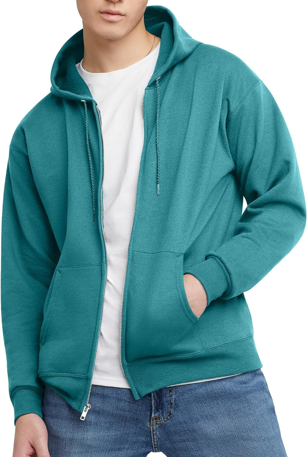 Mens Ecosmart Fleece Full-Zip Hoodie, Zip-Up Hooded Sweatshirt